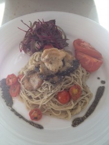 Abalone with Roasted Tomatoes and Truffle Vinaigrette